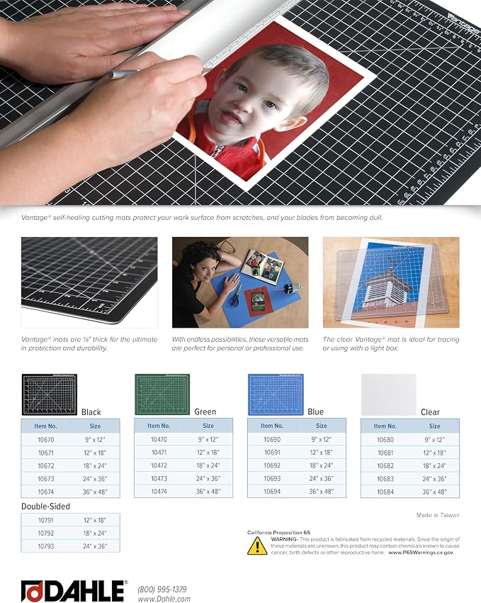 Dahle Vantage 10792 Double-Sided Premium Self-Healing Cutting Mat, 1/2" Grid - Image 7