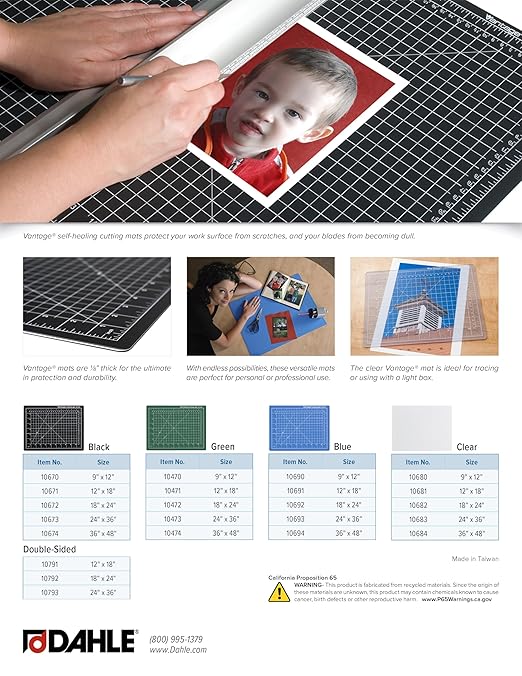Dahle Vantage 10670 Premium Self-Healing Cutting Mat, 1/2" Grid, 5 Layers - Image 6