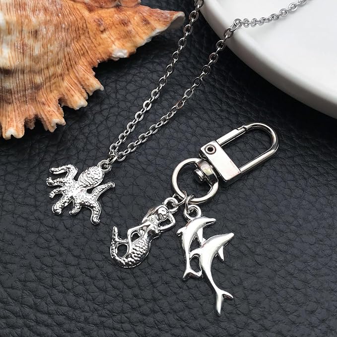 WOCRAFT 60pcs Bright Silver Ocean Bracelet Charms - Image 6