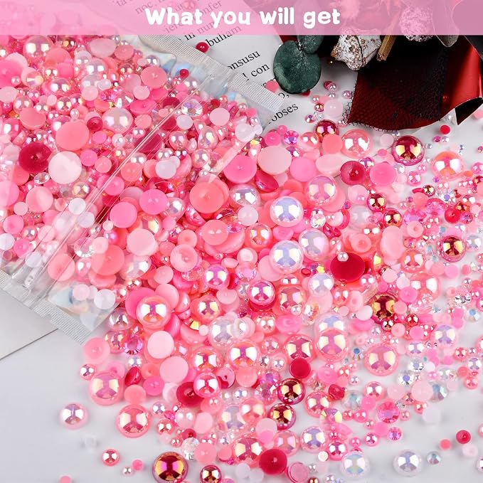 3900+ Pcs Rhinestones and Pearls Kit, 2-10mm Flatback Gems - Image 8