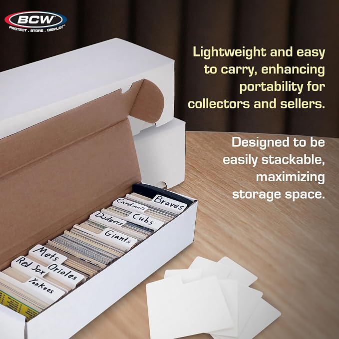 BCW 800ct Trading Card Storage Box & Horizontal Card Dividers – 6 Boxes & 30 - Image 5