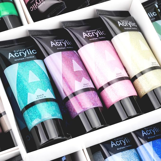 AUREUO Galaxy Glitter Acrylic Paint Set - Image 3
