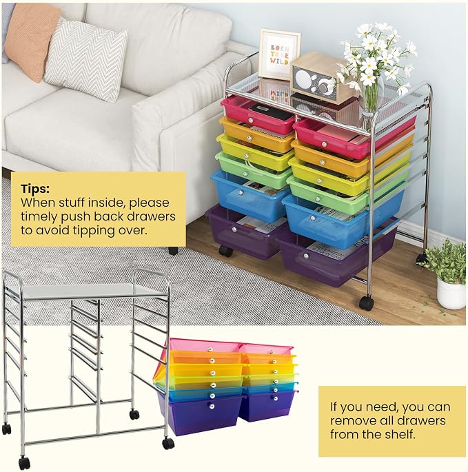 BECOMFORT 12-Drawer Rolling Cart - Image 4