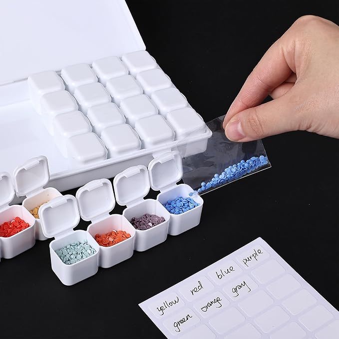 Mr. Pen- Bead Storage Containers, 28 Grids, 2 Pack, Transparent, Small Bead - Image 8