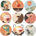 8 Pcs Cocktail Diamond Painting Coasters Kits by Bulerrylulu