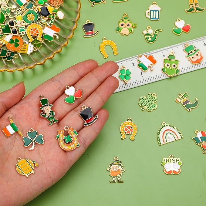 MARFOREVER 120 Pcs St. Patrick's Day Shamrock Charms - Image 2