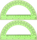 EBOOT Plastic Protractor Math Protractors 180 Degrees, 6 Inch, Pack of 2 (Green)