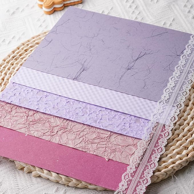 15Pcs Handmade Scrapbook Art Paper Craft Textured Colorful A5 sheet Mesh - Image 6