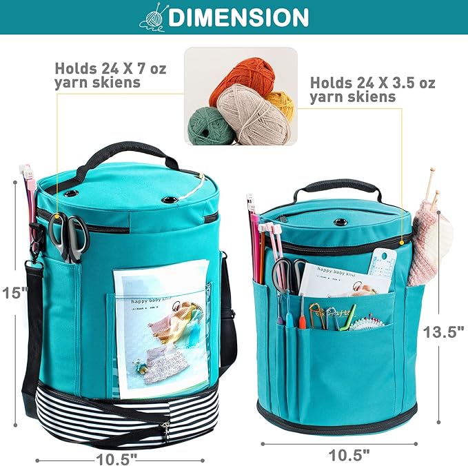 MYBAGZING Expandable Yarn Storage Organizer, Crochet Bag & Yarn Tote - Image 4