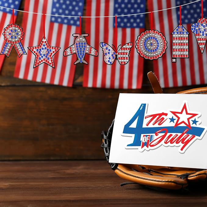 36 Sets 4th of July Patriotic Diamond Painting Crafts Ornaments 250th - Image 6