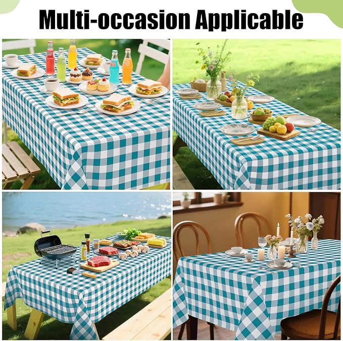 Smiry Rectangle Table Cloth, Waterproof Vinyl Tablecloths - Image 6