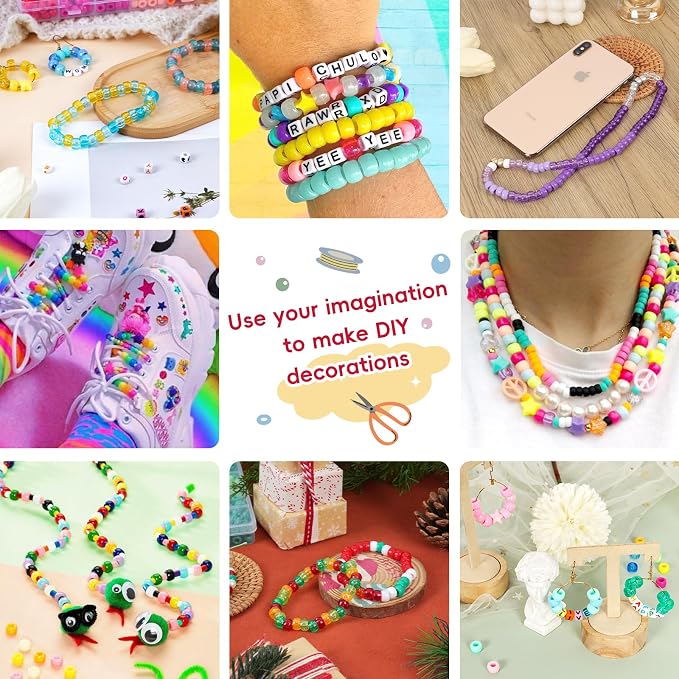 QUEFE 72 Colors 3000pcs Pony Beads Bracelet Making Kit - Image 4