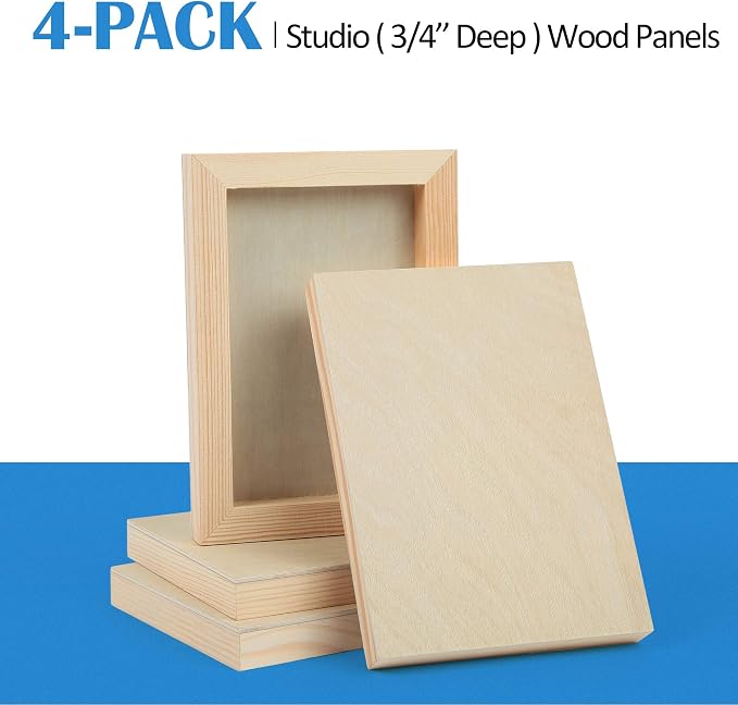 Falling in Art 4 Pack 5x7’’ Unfinished Birch Wood Panels Kit - Image 6