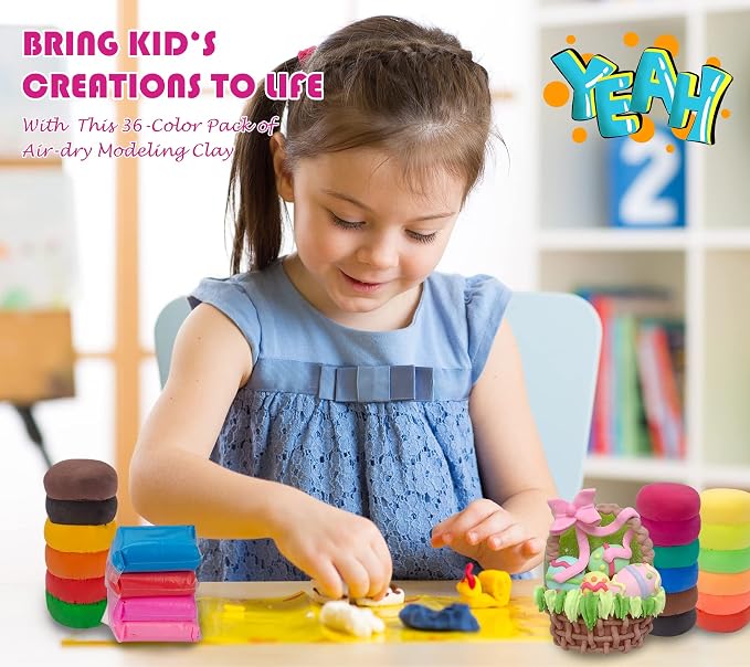 Air Dry Clay, 36 Colors Modeling Clay Kit - Image 7