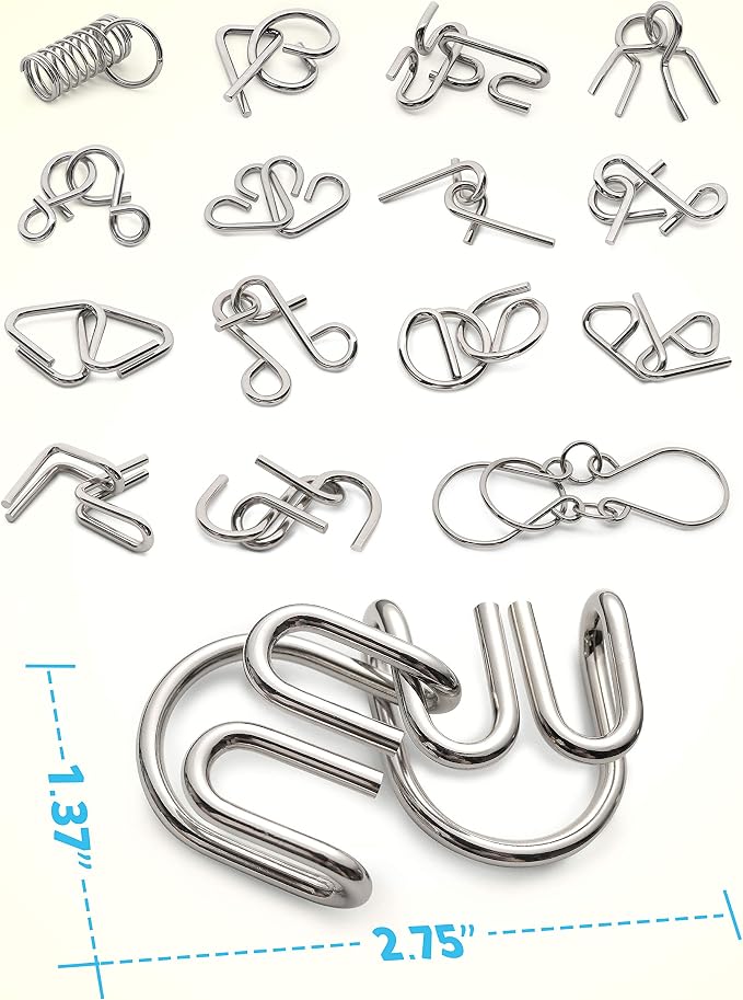 Coogam Metal Wire Puzzle Set of 16 - Image 7