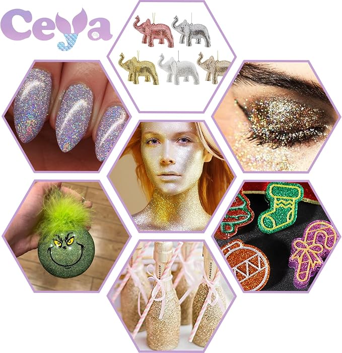 Ceya Holographic Ultra Fine Glitter Powder, 1.1LB/17.63OZ Laser Black Glitter - Image 4