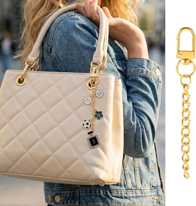 20pcs Gold Keychain Making Kit, Key Ring Swivel Snap Hook Chains, Alloy - Image 5