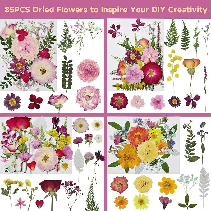 Dried Pressed Flowers for Resin | Real Dry Leaves Bulk Natural Herbs Kit for - Image 2