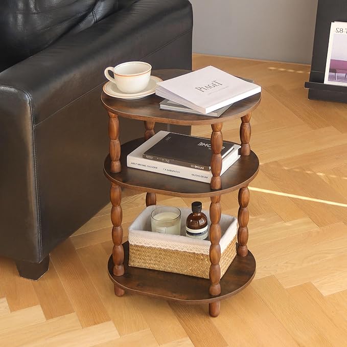 MaxSmeo Side Table, 3-Tier Small End Table, Modern Oval Night Stand Accent Table - Image 6