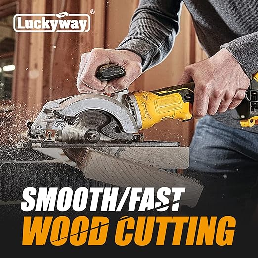 Luckyway 4-1/2 Inch Circular Saw Blade 40T Fine Finish Cutting with 3/8 Inch Arbor, TCT Trim Saw Blade for Cutting Wood, 10-Pack