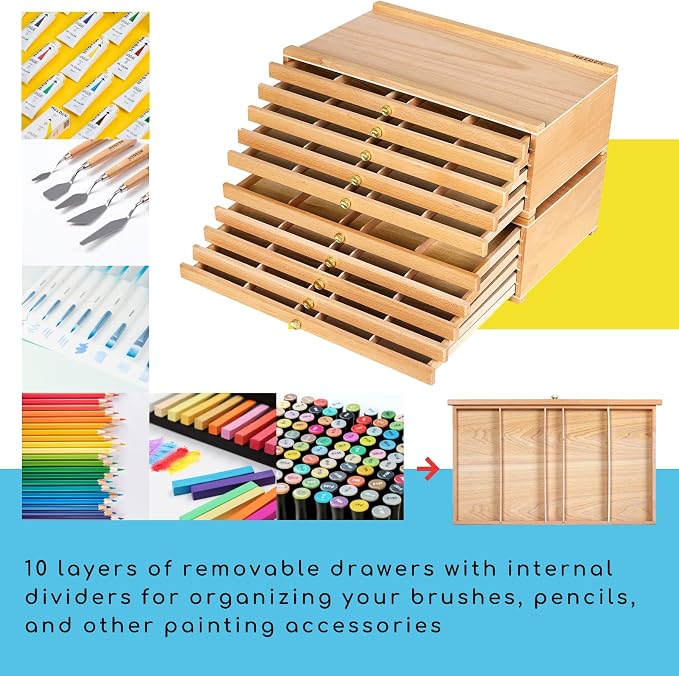 MEEDEN 10-Drawer Artist Supply Storage Box - Image 4