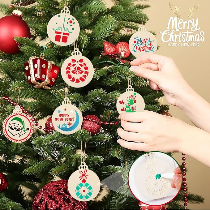 Augshy 56 Pack Christmas Dot Painting Templates Stencils DIY Christmas Pattern - Image 6