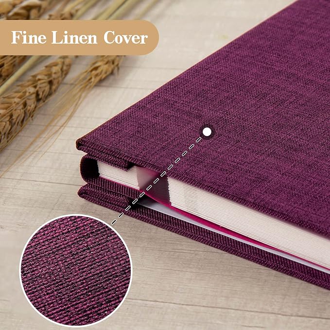 potricher Large Photo Album Self Adhesive 3x5 4x6 5x7 8x10 10x12 Pictures Linen - Image 5