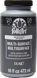 FolkArt Multi-Surface Satin Acrylic Paint in Assorted Colors, 16 oz, Medium by FolkArt