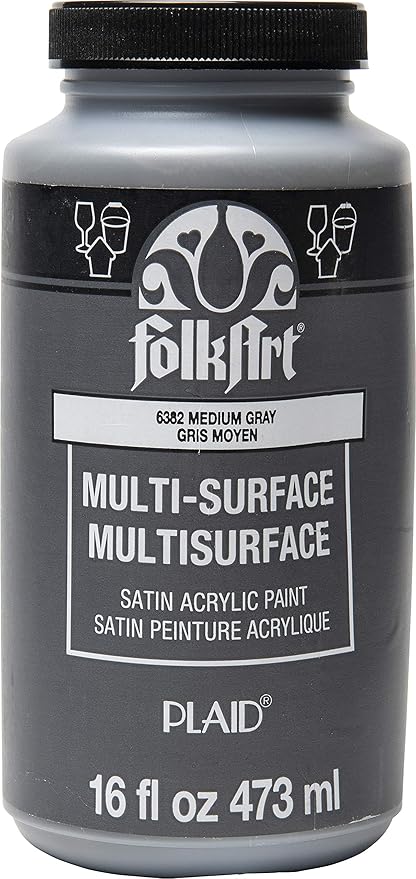 FolkArt Multi-Surface Satin Acrylic Paint in Assorted Colors, 16 oz, Medium by FolkArt