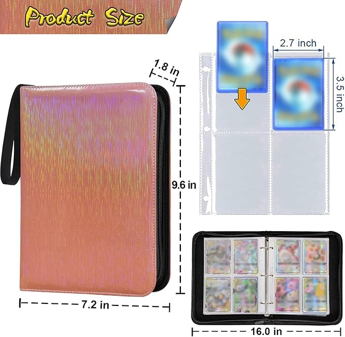Trading Card Binder 4-Pocket Zippered - Image 2