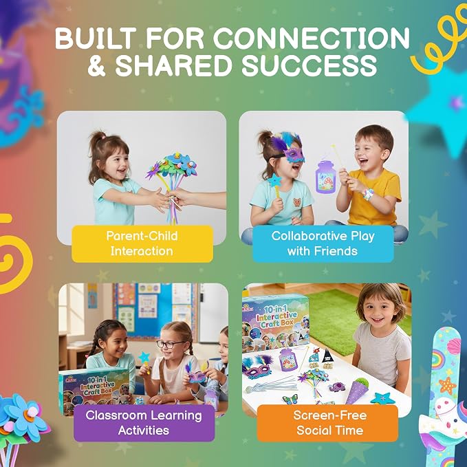 QuTZ Crafts for Kids Ages 4-8, 10-in-1 Toddler Craft Box, Build Projects that - Image 7