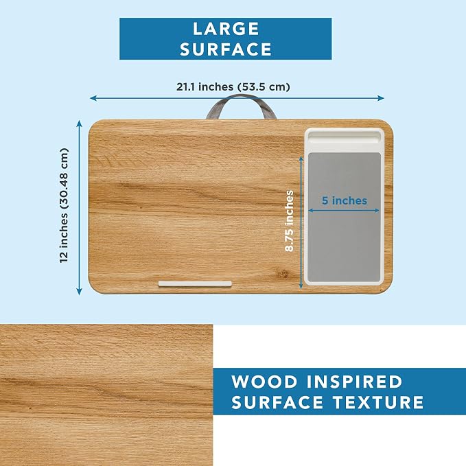 LAPGEAR Home Office Lap Desk – Oak Woodgrain, Fits 15.6” Laptops - Image 5