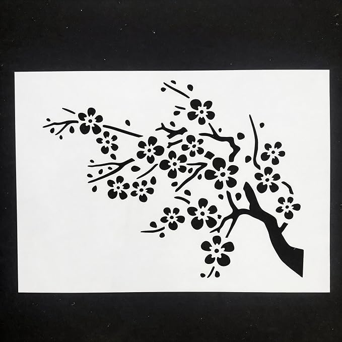TIAMECH A4 Reusable Cherry Blossom Stencil - Image 2