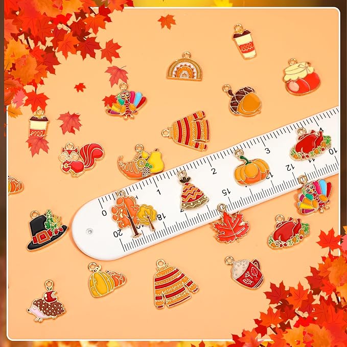 MARFOREVER 40Pcs/20 Pairs Fall Charms, Thanksgiving Charm - Image 3