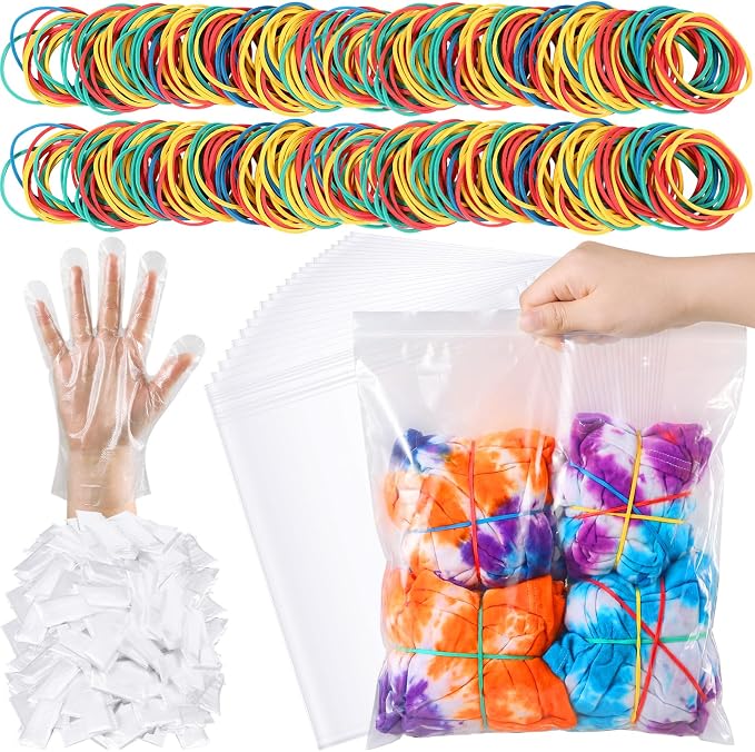 1000 Pcs Rubber Bands Kit for Tie Dye Projects Craft Project Colorful Elastic by Unknown