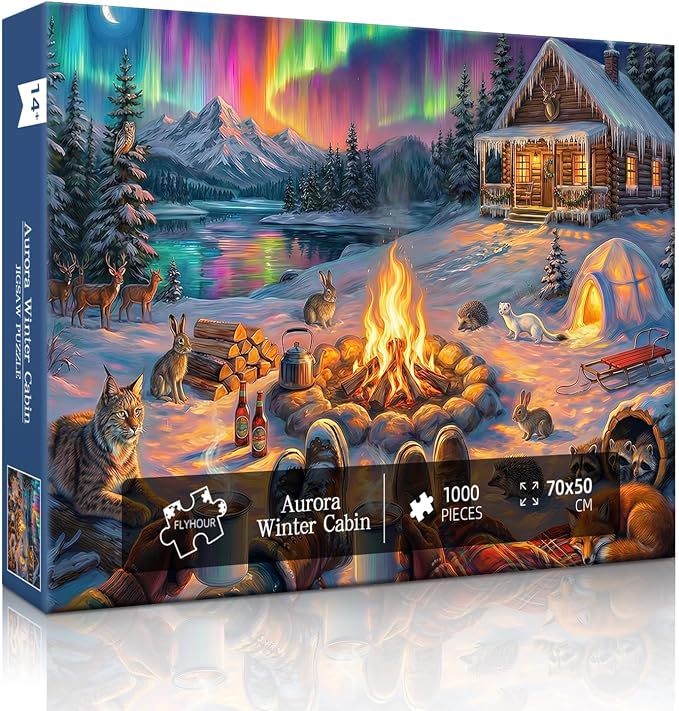 Aurora Winter Cabin Puzzles for Adults 1000 Pieces, Impossible Hard Challenging - Image 4