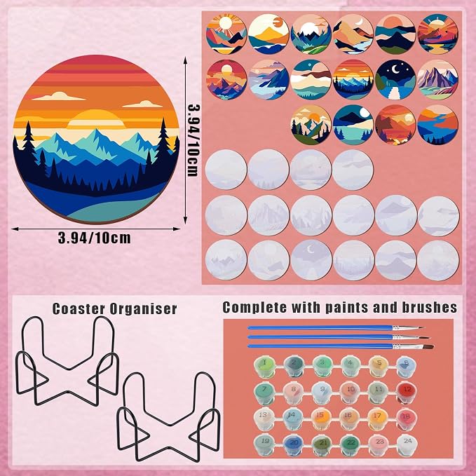 Reallnaive 8 Pcs Mountain Paint by Numbers Kit - Image 2