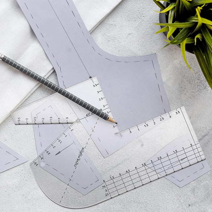 Copkim 2 Pack Boxed Bag Making Template Acrylic Template Patchwork Ruler Sewing - Image 3