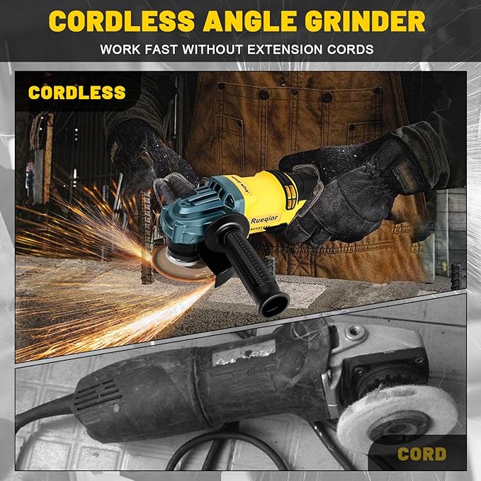 Cordless Angle Grinder for DEWALT 20V MAX Battery, 10000 RPM Brushless Grinder 4-1/2", 3 Variable Speed for Cutting, Griding, Polishing (No Battery)