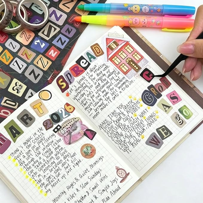 1600+ Pcs Letter Stickers for Scrapbooking, Alphabet Sticker Book for DIY | - Image 4