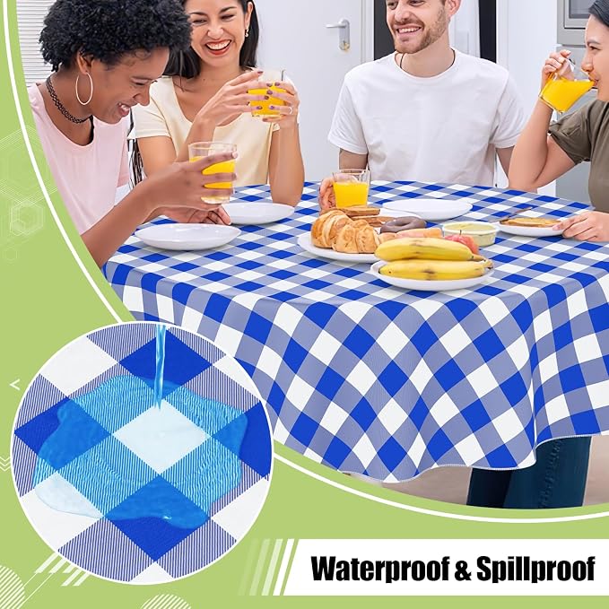 Smiry Oval Table Cloth, Waterproof Vinyl Tablecloth - Image 2