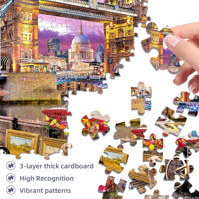 London Bridge Puzzles for Adults 1000 Pieces, Challenging Jigsaw Puzzles for - Image 6