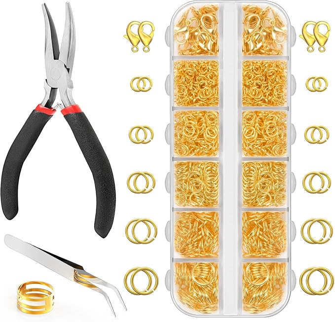 1200 Pcs Jump Rings for Jewelry Making Supplies, Necklace Repair Kit by QulltkClasp