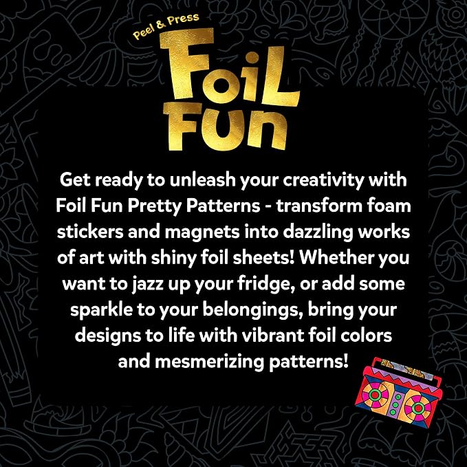 Skillmatics Foil Fun – Pretty Patterns, 18 DIY Magnets, Mess-Free Art | - Image 8