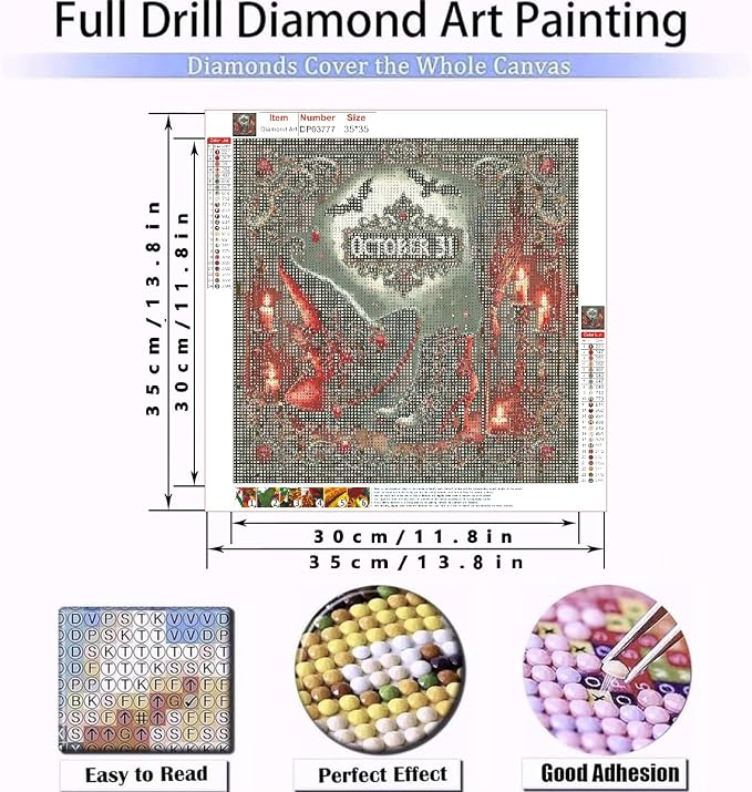 WUDWL Diamond Art Kits for Adults Beginner, DIY Halloween Painting Diamond - Image 3