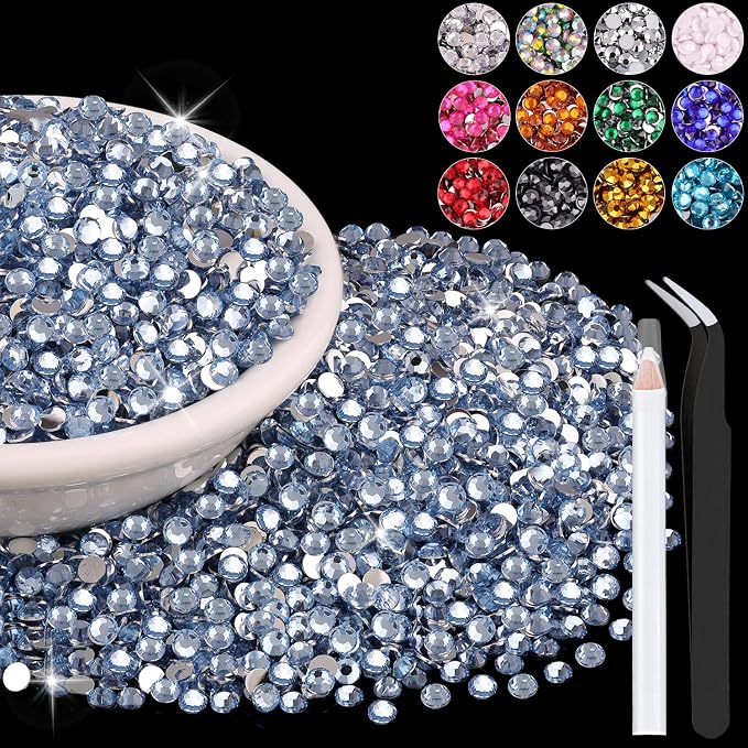 12000PCS 2mm Resin Rhinestones in Bulk, Bedazzling Flatback Crystals Rhinestones by BELLEBOOST