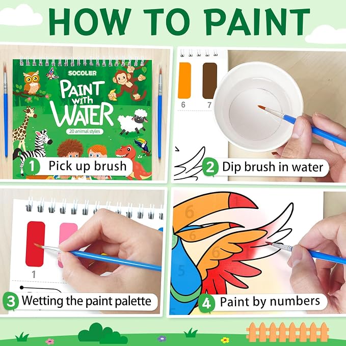 SOCOLER Paint with Water Coloring Books - Image 3