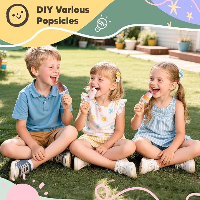 Popsicle Mold Set 4 Pieces Homemade Silicone Popsicle Maker Easy Release Ice - Image 4