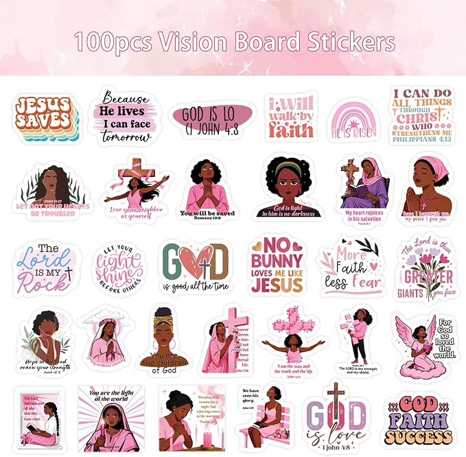 100 Pcs Christian Prayer Board Stickers, Jesus Sticker - Image 9