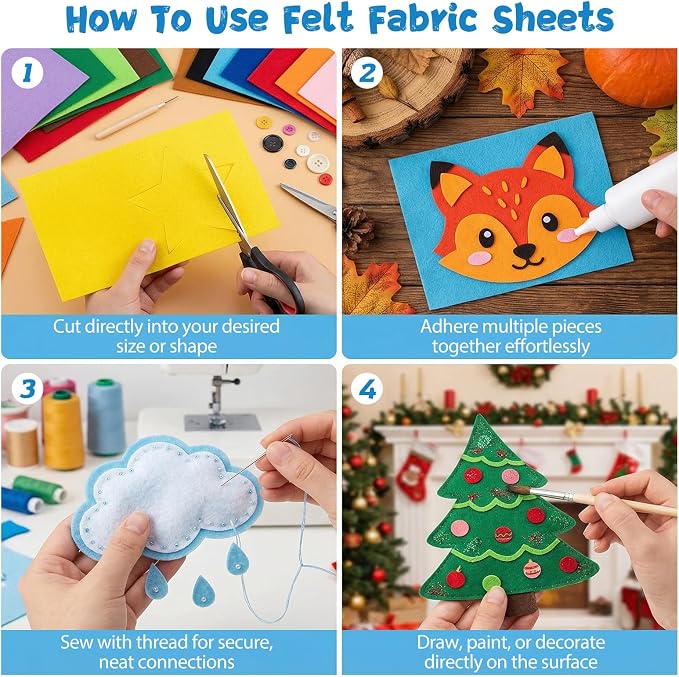 Kotay 12x8 Inch 66 Pcs Felt Sheets - Image 6